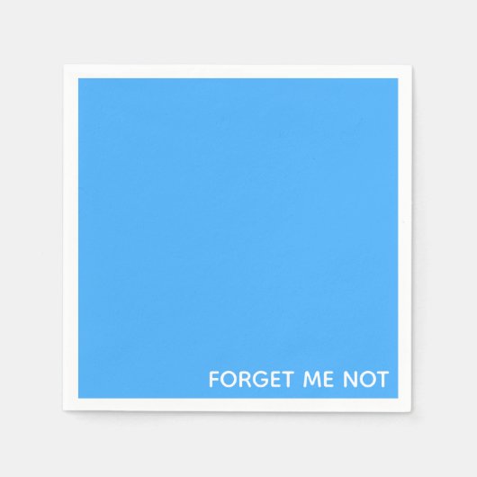 Vergeet-me-niet blauwe kleurennaam servet (Voorkant)