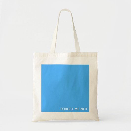 Vergeet-me-niet blauwe kleurennaam tote bag (Voorkant)