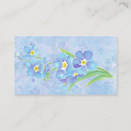 Vergeet me niet blauwe tuinventilator visitekaartje (Achterkant)