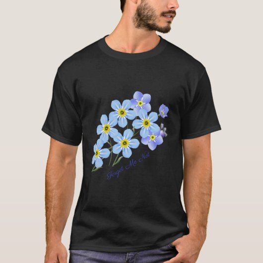 Vergeet-me-niet bloem botanisch t-shirt (Voorkant)