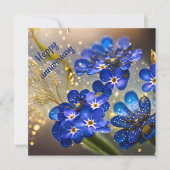 Vergeet me-niet bloem met gouden accenten (Voorkant)