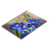 Vergeet me-niet bloem met gouden accenten notitieboek (Linkerzijde)