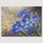 Vergeet me-niet bloem met gouden accenten tissuepapier (Voorkant)