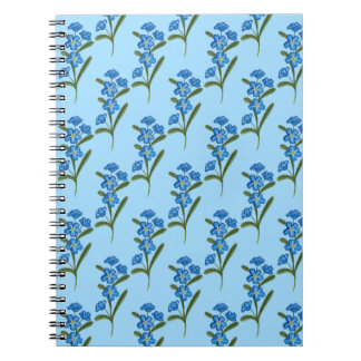 Vergeet me niet Bloem Notitieboek Blauw Patroon
