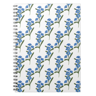 Vergeet me niet Bloem Notitieboek Wit Patroon