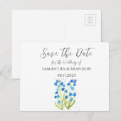 Vergeet me niet bloem Waterverf Blauw Bloemen Rust (Voorkant / Achterkant)