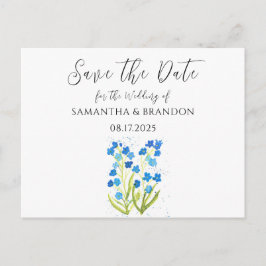 Vergeet me niet bloem Waterverf Blauw Bloemen Rust Briefkaart