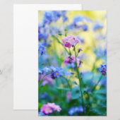 Vergeet-me-niet bloemen briefpapier (Voorkant / Achterkant)