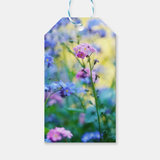 Vergeet-me-niet bloemen cadeaulabel (Voorkant)
