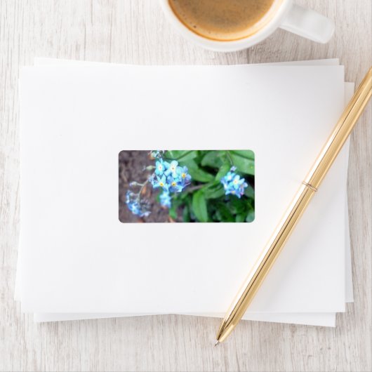 Vergeet me-niet bloemen etiket (Insitu)