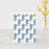 Vergeet me niet Bloemen Groeten Kaart White Patter (Gele Bloem)