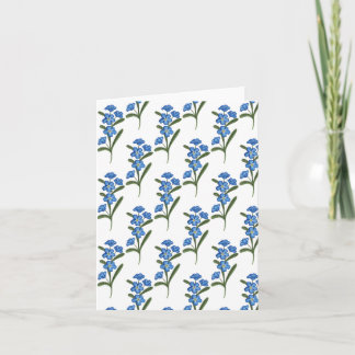 Vergeet me niet Bloemen Groeten Kaart White Patter