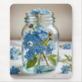 Vergeet-me-niet-bloemen in een pot muismat (Voorkant)