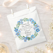 Vergeet me niet bloemen in liefdevolle herinnering bedankzakje (Geknipt)