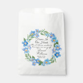 Vergeet me niet bloemen in liefdevolle herinnering bedankzakje (Voorkant)