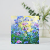 Vergeet-me-niet bloemen kaart (Staand voorkant)