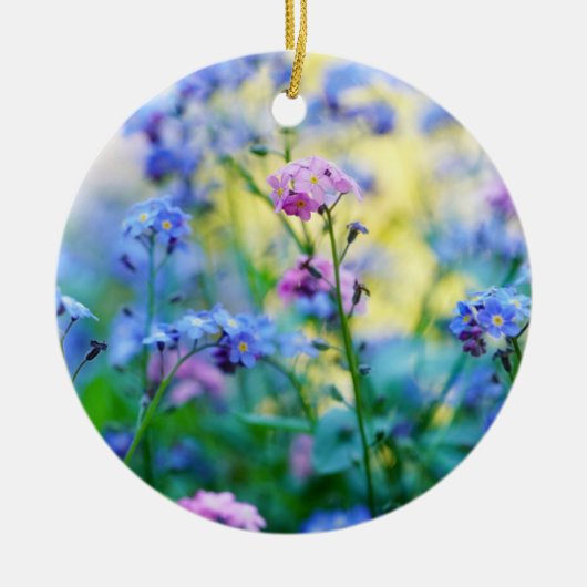 Vergeet-me-niet bloemen keramisch ornament (Voorkant)