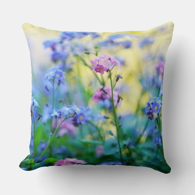Vergeet-me-niet bloemen kussen (Voorkant)