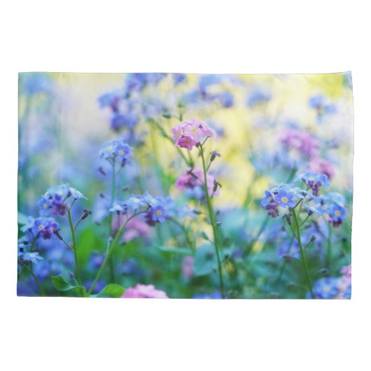 Vergeet-me-niet bloemen kussensloop (Achterkant)