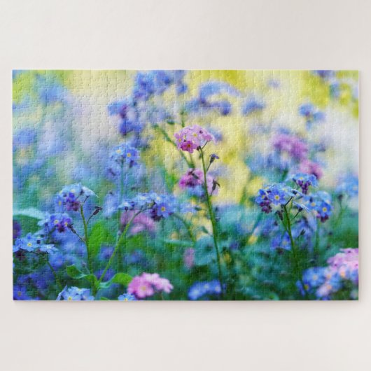 Vergeet-me-niet bloemen legpuzzel (Horizontaal)