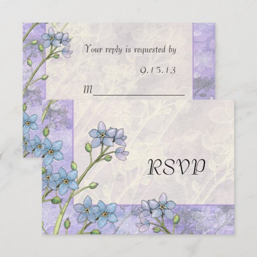 Vergeet me niet bloemen lente bruiloft antwoord Ka (Voorkant / Achterkant)