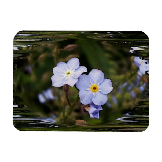 Vergeet me niet bloemen magneet (Horizontaal)