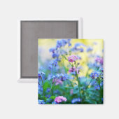 Vergeet-me-niet bloemen magneet (Voorkant / Achterkant)