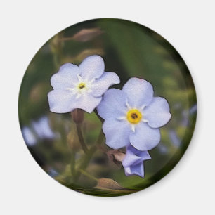 Vergeet me niet bloemen magneet