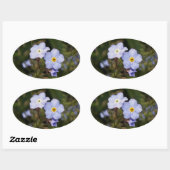 Vergeet me niet bloemen ovale sticker (Vel)
