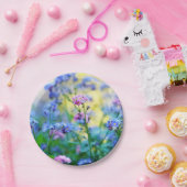 Vergeet-me-niet bloemen papieren bordje (Feest)