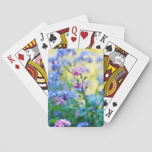Vergeet-me-niet bloemen pokerkaarten (Achterkant)
