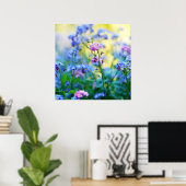 Vergeet-me-niet bloemen poster (Thuiskantoor)
