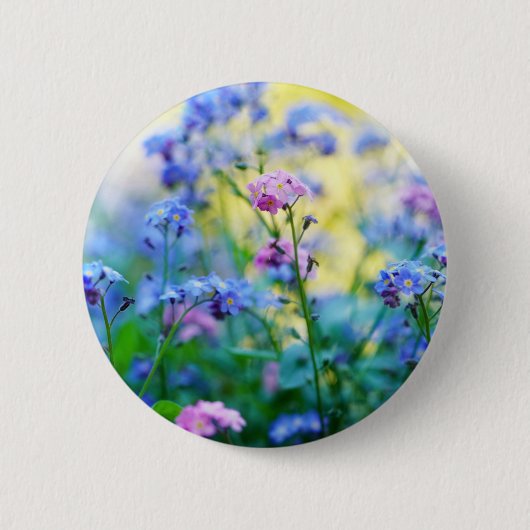 Vergeet-me-niet bloemen ronde button 5,7 cm (Voorkant)