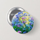 Vergeet-me-niet bloemen ronde button 5,7 cm (Voorkant /achterkant)
