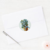 Vergeet me niet bloemen ronde sticker (Envelop)