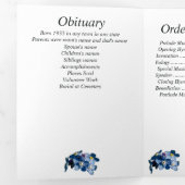 Vergeet me niet Bloemen Vijf Foto Memorial Drieluik Aankondiging (Binnenzijde eerst)