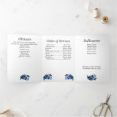 Vergeet me niet Bloemen Vijf Foto Memorial Drieluik Aankondiging (Binnen)