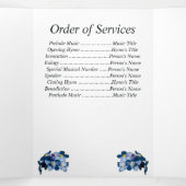 Vergeet me niet Bloemen Vijf Foto Memorial Drieluik Aankondiging (Binnenkant midden)