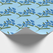 Vergeet me niet bloemen wikkelen papier blauw patr (Hoek)