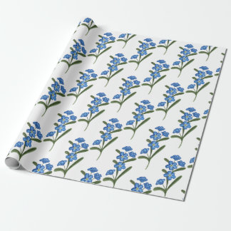 Vergeet me niet bloemen wikkelen papier wit patroo