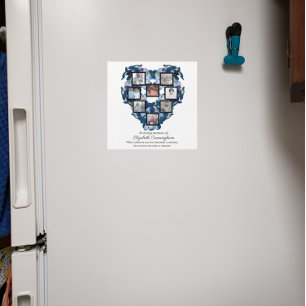 Vergeet me niet bloemenhart acht foto's magnetisch