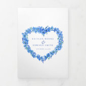 Vergeet-me-niet bloemenhart krans kunst bruiloft drieluik programma (Cover)