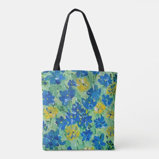 Vergeet-me-niet bloemenmoes Canvas tas (Achterkant)