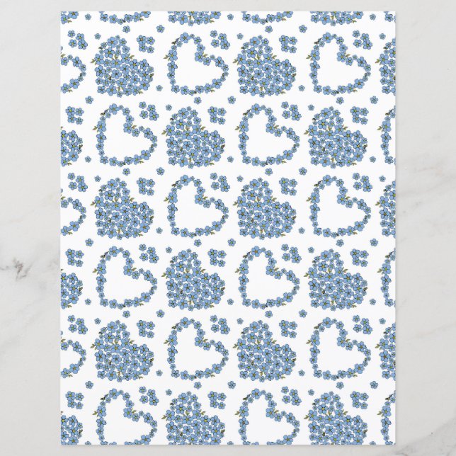 Vergeet me niet bloemenveld met harten (Voorkant)