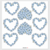 Vergeet me niet bloemenveld met harten lijst sticker (Vel)