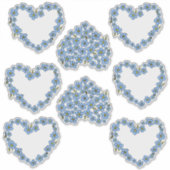 Vergeet me niet bloemenveld met harten lijst sticker (Voorkant)