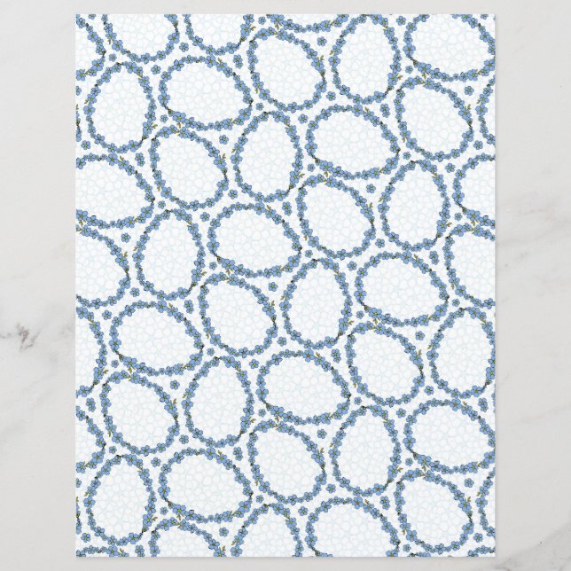 Vergeet me niet bloemenveld met paasei (Voorkant)