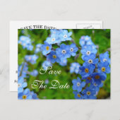 Vergeet me niet bloemetjes op te slaan de datum br aankondigingskaart (Voorkant / Achterkant)