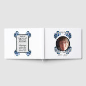 Vergeet me niet bloemontwerp met foto gastenboek (Volledig)