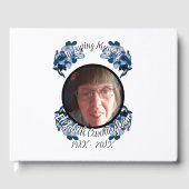 Vergeet me niet bloemontwerp met foto gastenboek (Voorkant)